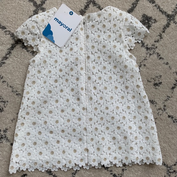 Mayoral white flower dress 6m - Picture 2 of 2